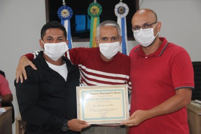 Presidente Paulo Vitor, Vereador Dj Denilson e Vereador Aluísio