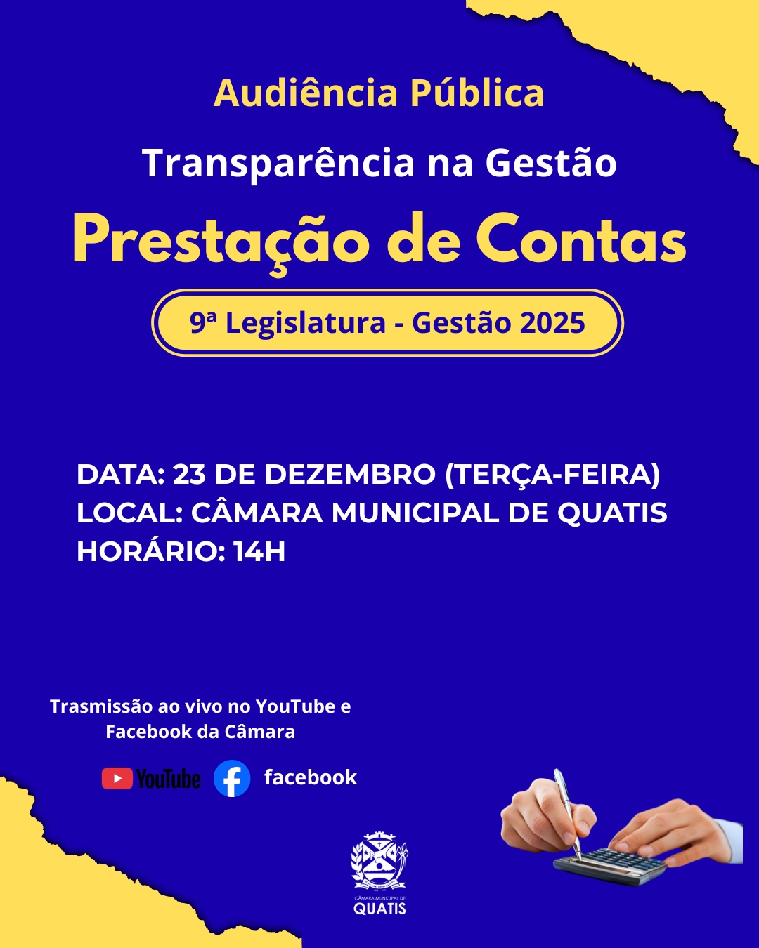 📢 Audiência Pública – Prestação de Contas