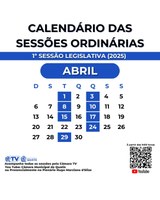 Calendário do mês de Abril
