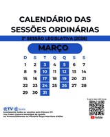 Calendário do mês de março de 2026