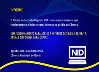 INFORME - Núcleo Digital sem funcionamento.  