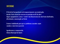 INFORME - Portal da Transparência sem atualização devido às chuvas. 